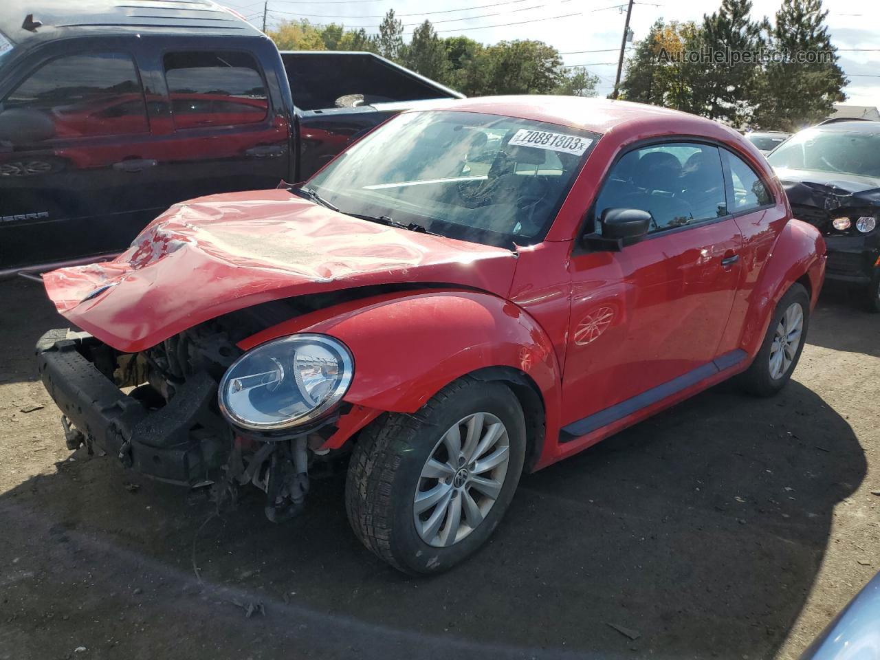 2016 Volkswagen Beetle 1.8t Red vin: 3VWF17ATXGM609268