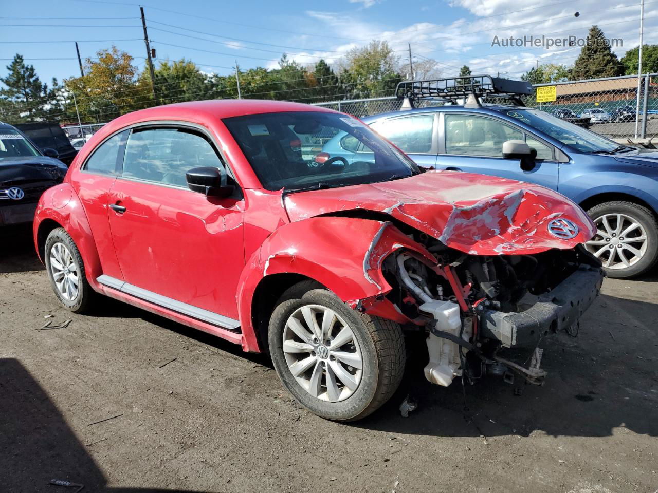 2016 Volkswagen Beetle 1.8t Red vin: 3VWF17ATXGM609268