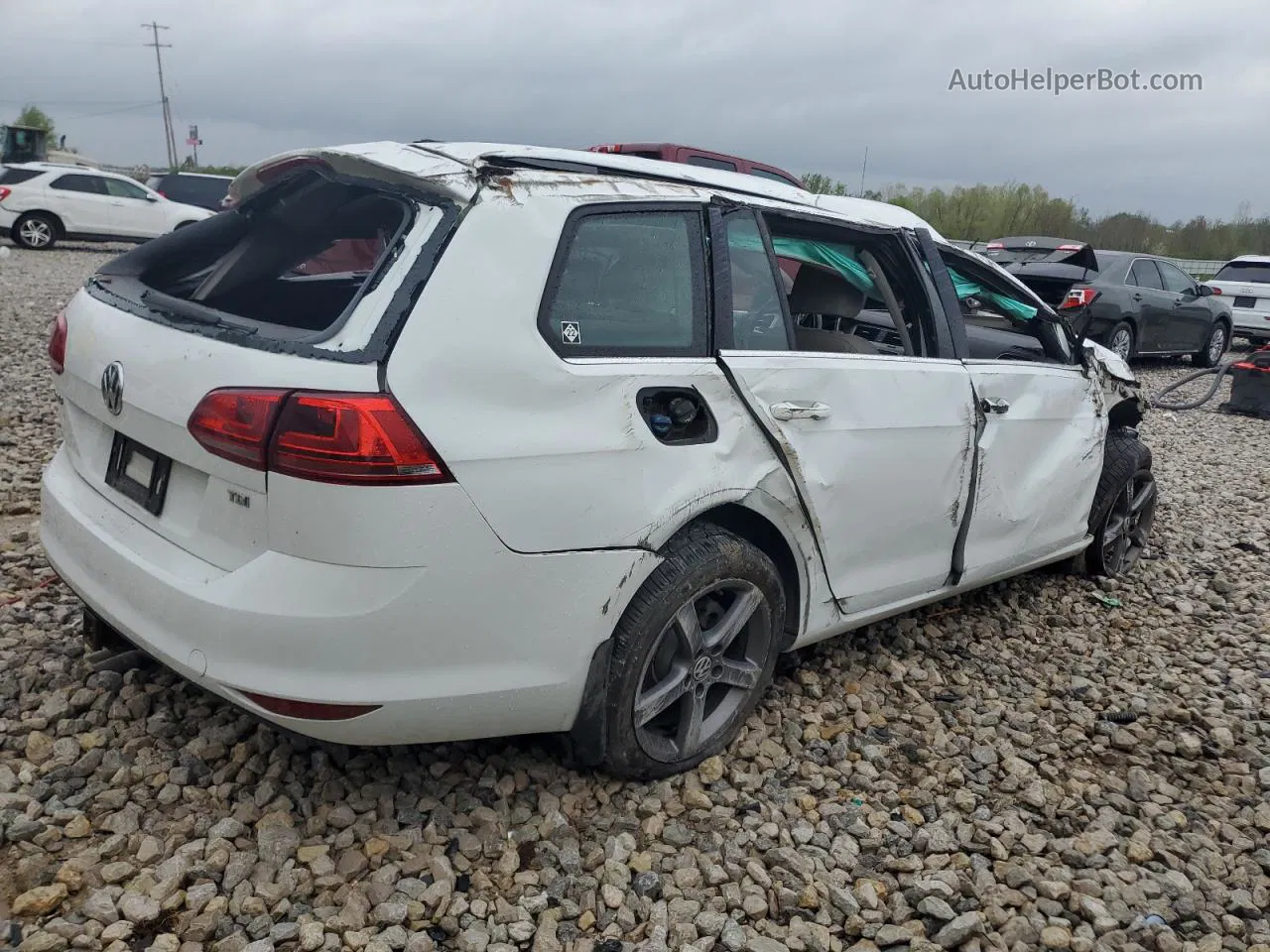 2015 Volkswagen Golf Sportwagen Tdi S White vin: 3VWFA7AU1FM516999