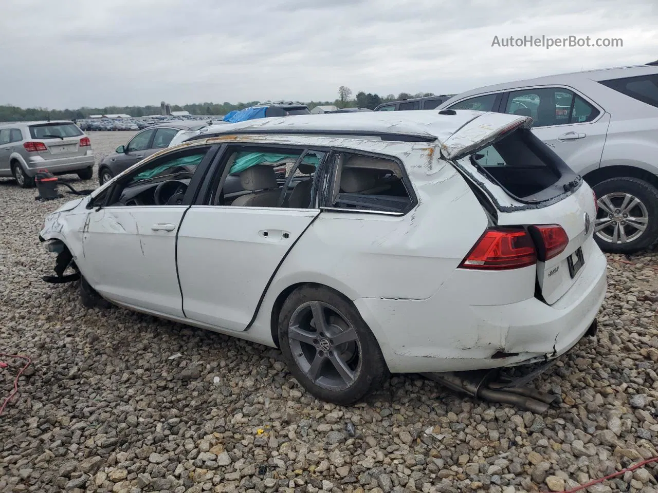 2015 Volkswagen Golf Sportwagen Tdi S White vin: 3VWFA7AU1FM516999