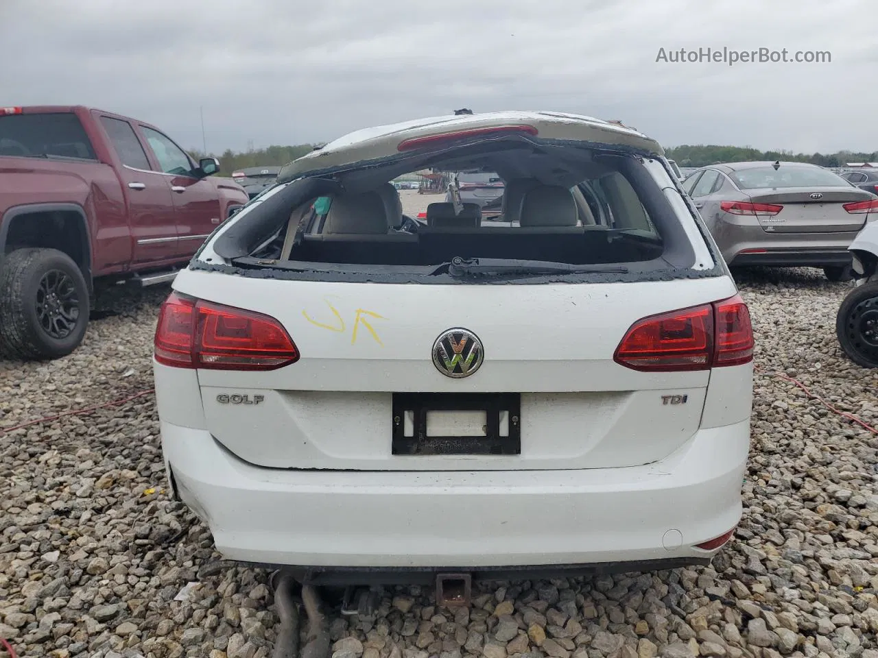 2015 Volkswagen Golf Sportwagen Tdi S White vin: 3VWFA7AU1FM516999