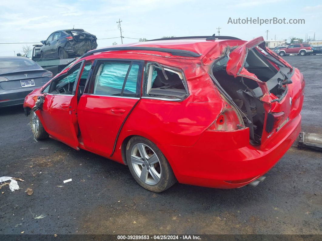 2015 Volkswagen Golf Sportwagen Tdi S 4-door Red vin: 3VWFA7AU6FM519302