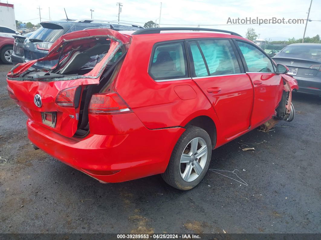 2015 Volkswagen Golf Sportwagen Tdi S 4-door Red vin: 3VWFA7AU6FM519302