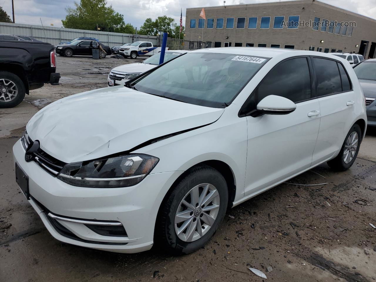 2019 Volkswagen Golf S White vin: 3VWG57AU0KM031434