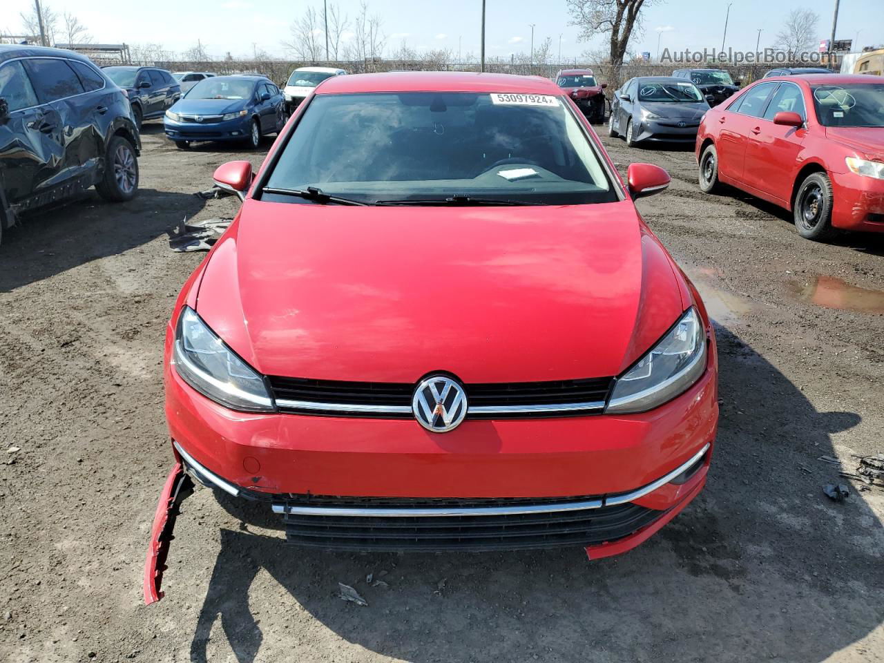 2019 Volkswagen Golf S Red vin: 3VWG57AU1KM026906