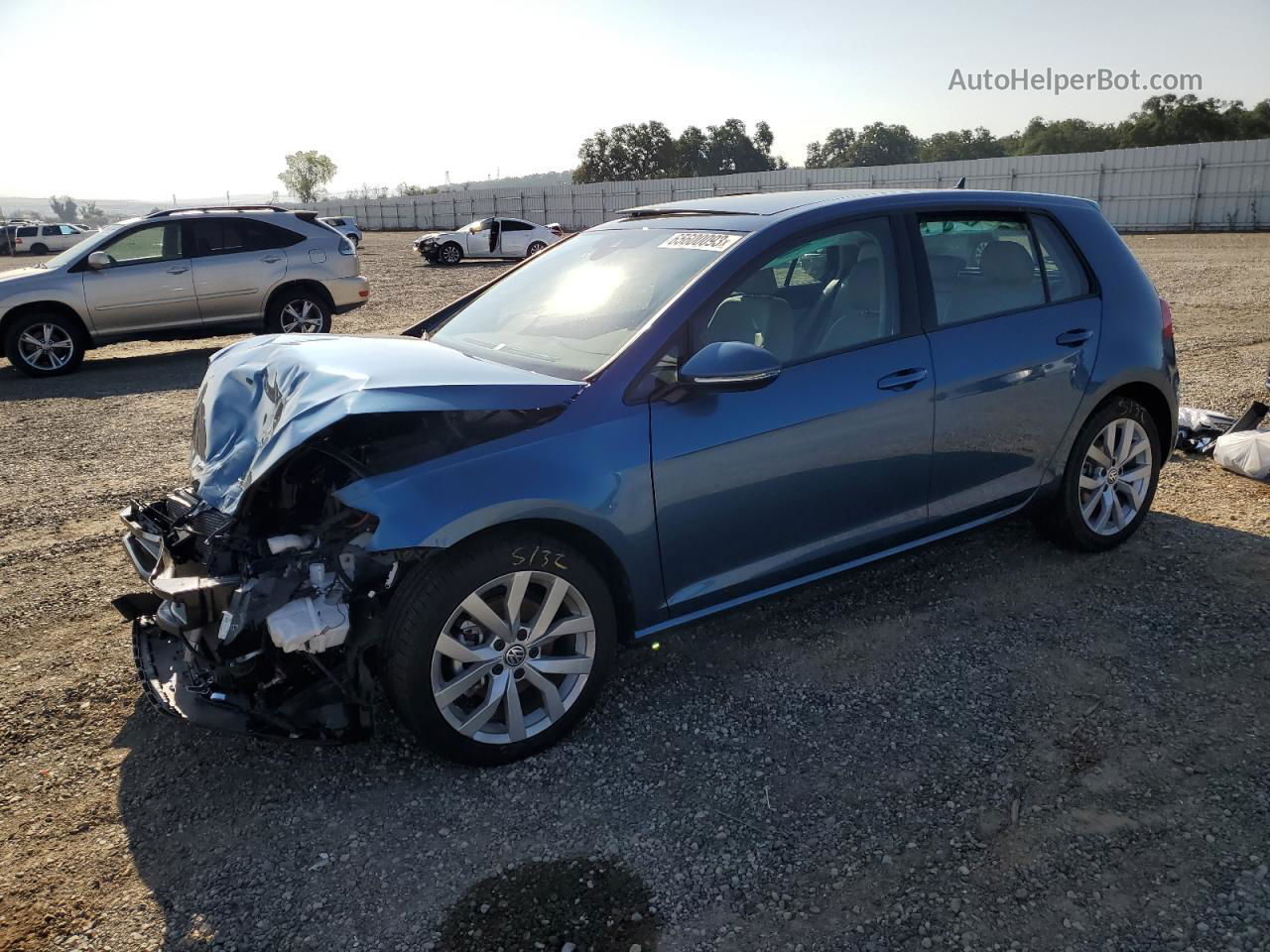 2019 Volkswagen Golf S Синий vin: 3VWG57AU2KM015137