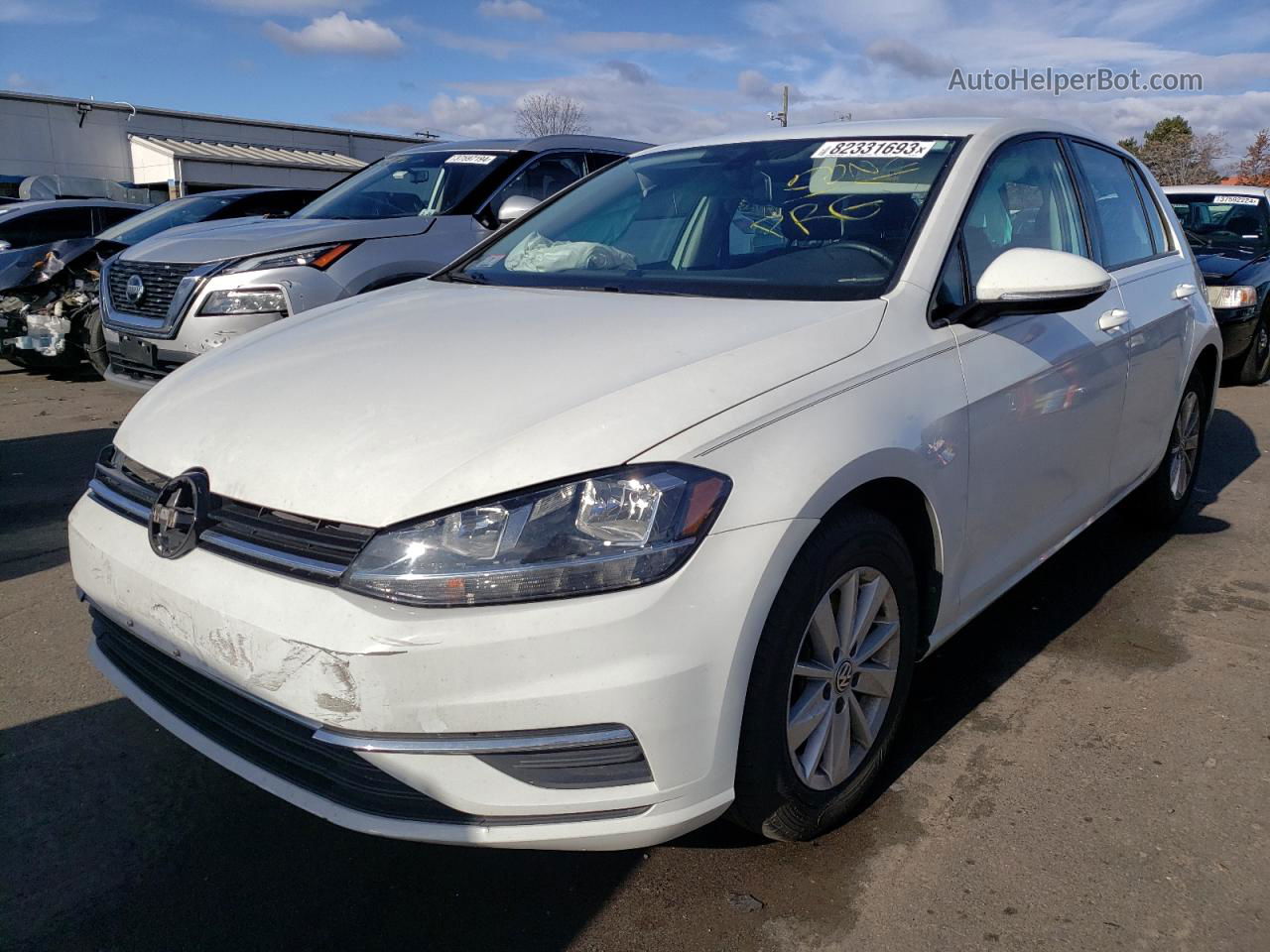 2019 Volkswagen Golf S White vin: 3VWG57AU2KM018393