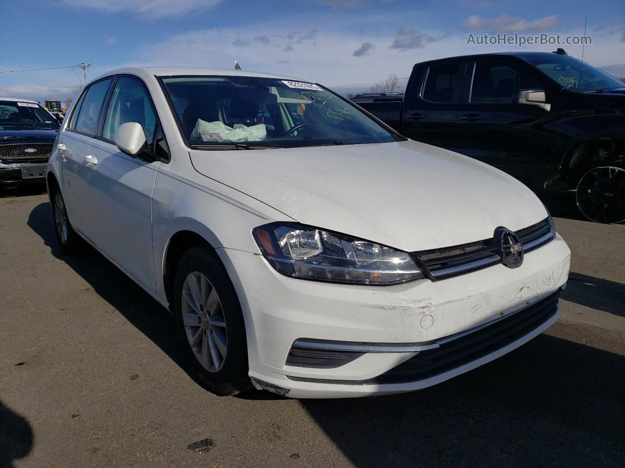 2019 Volkswagen Golf S White vin: 3VWG57AU2KM018393