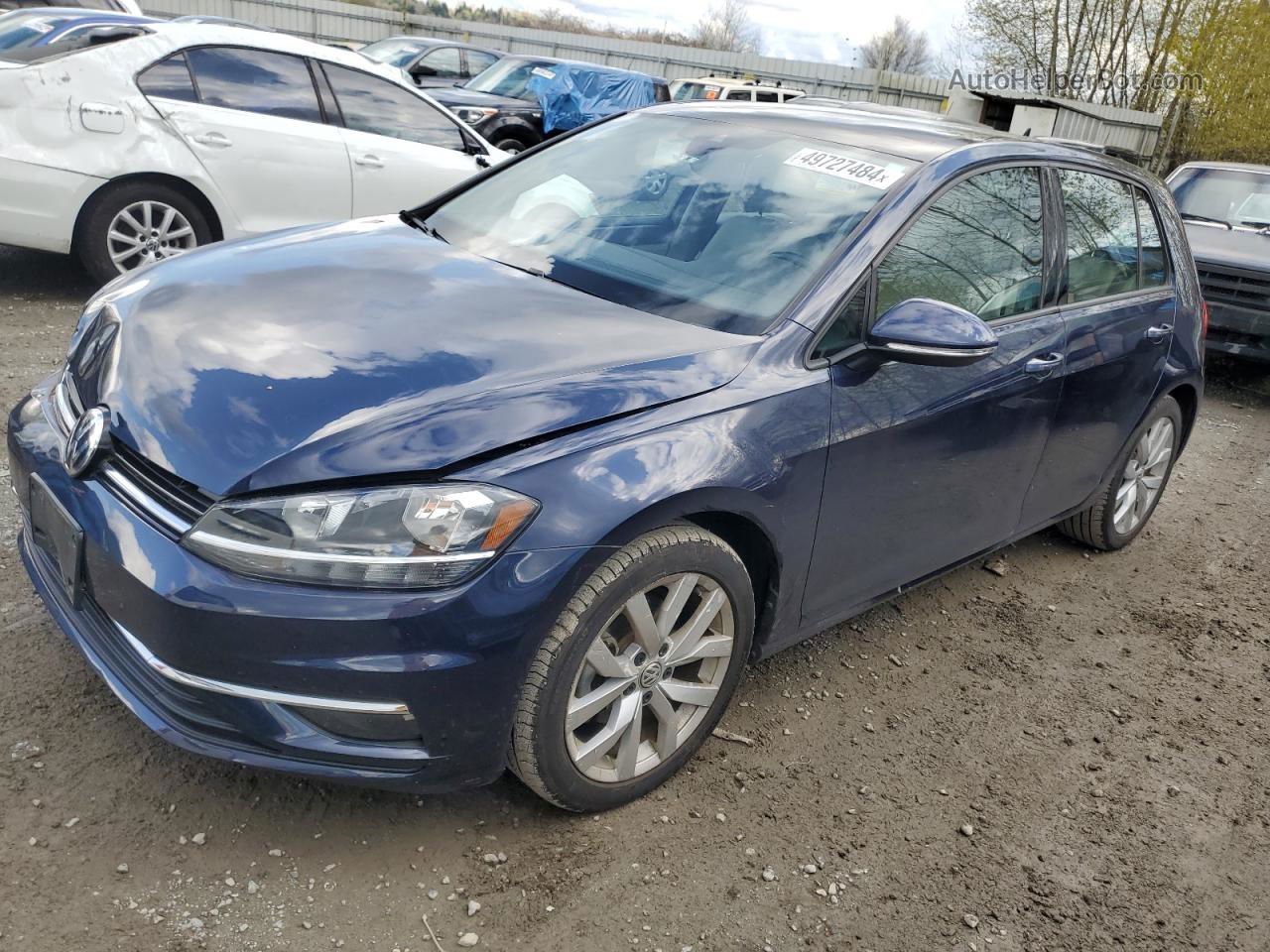 2019 Volkswagen Golf S Blue vin: 3VWG57AU2KM029829