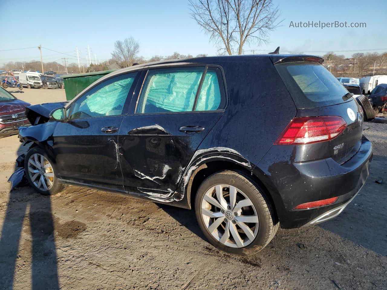 2019 Volkswagen Golf S Черный vin: 3VWG57AU5KM037116