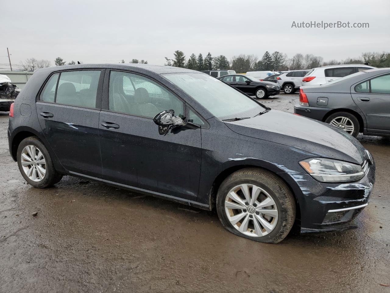 2019 Volkswagen Golf S Черный vin: 3VWG57AU6KM031096