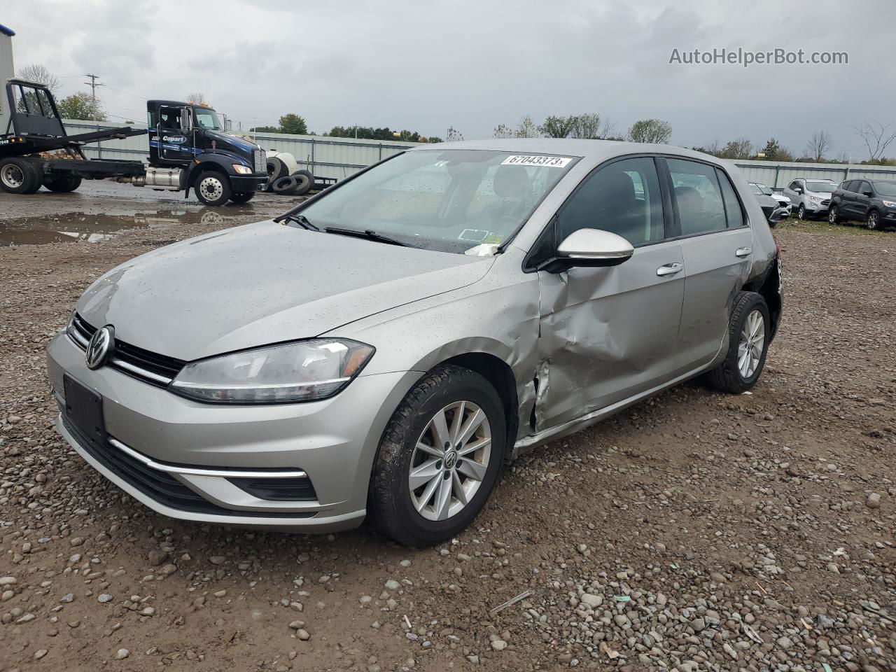 2019 Volkswagen Golf S Silver vin: 3VWG57AU7KM018311