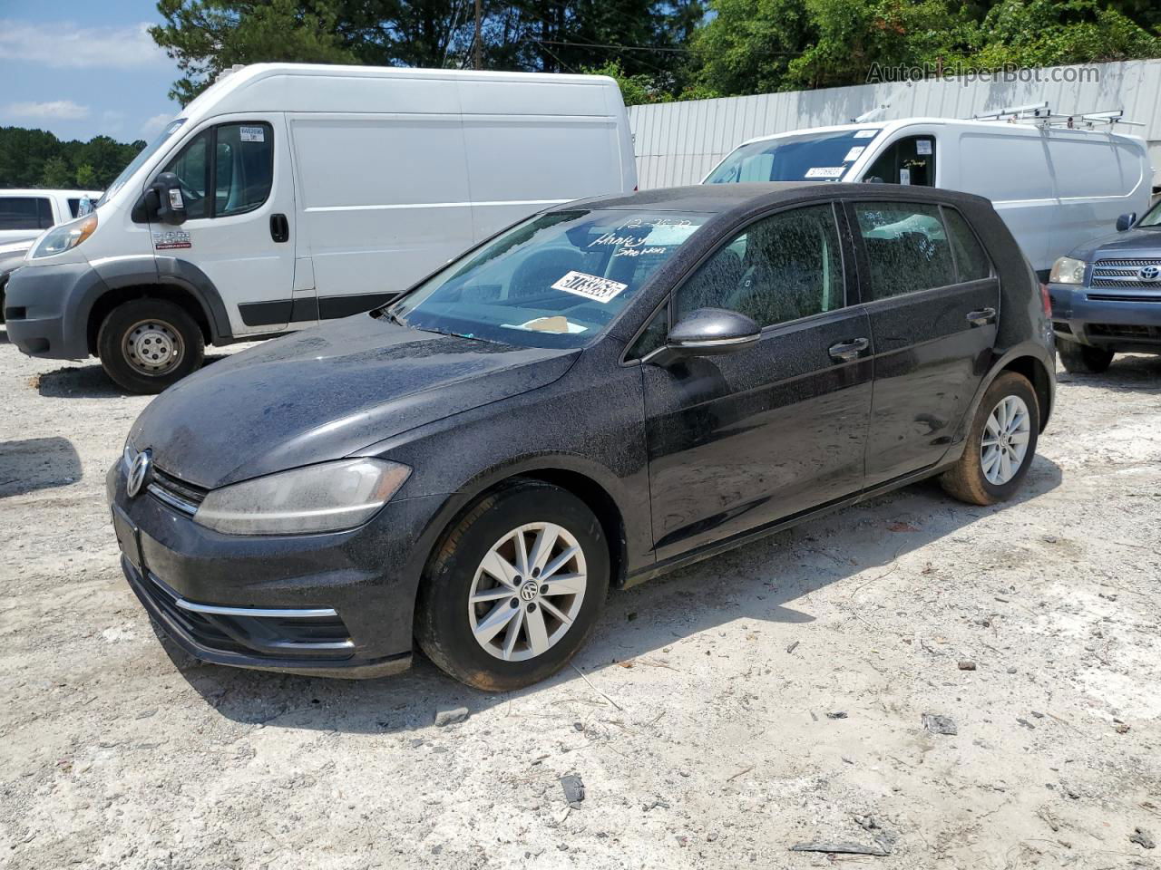 2019 Volkswagen Golf S Черный vin: 3VWG57AU7KM019796