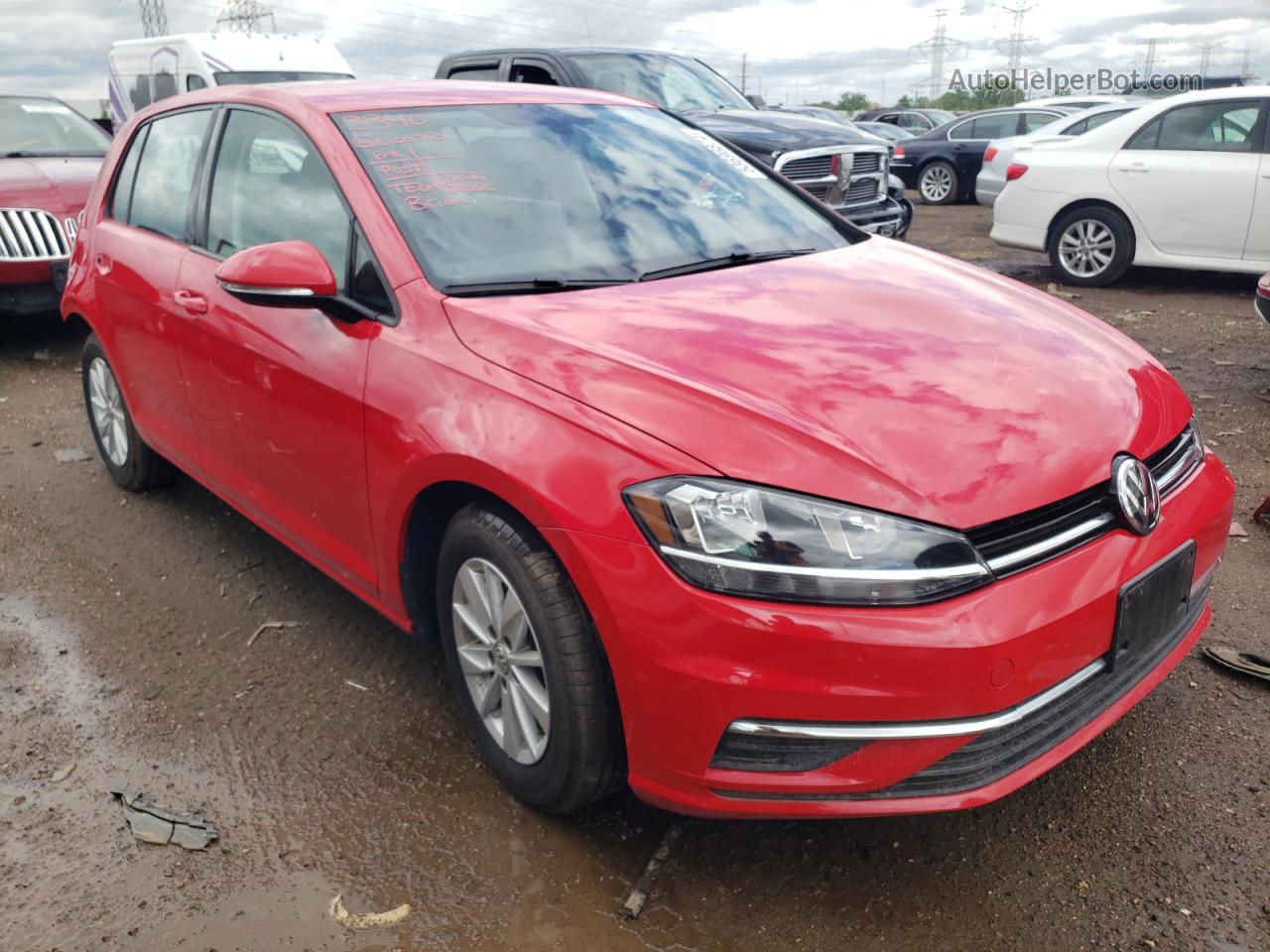 2019 Volkswagen Golf S Red vin: 3VWG57AU7KM021838