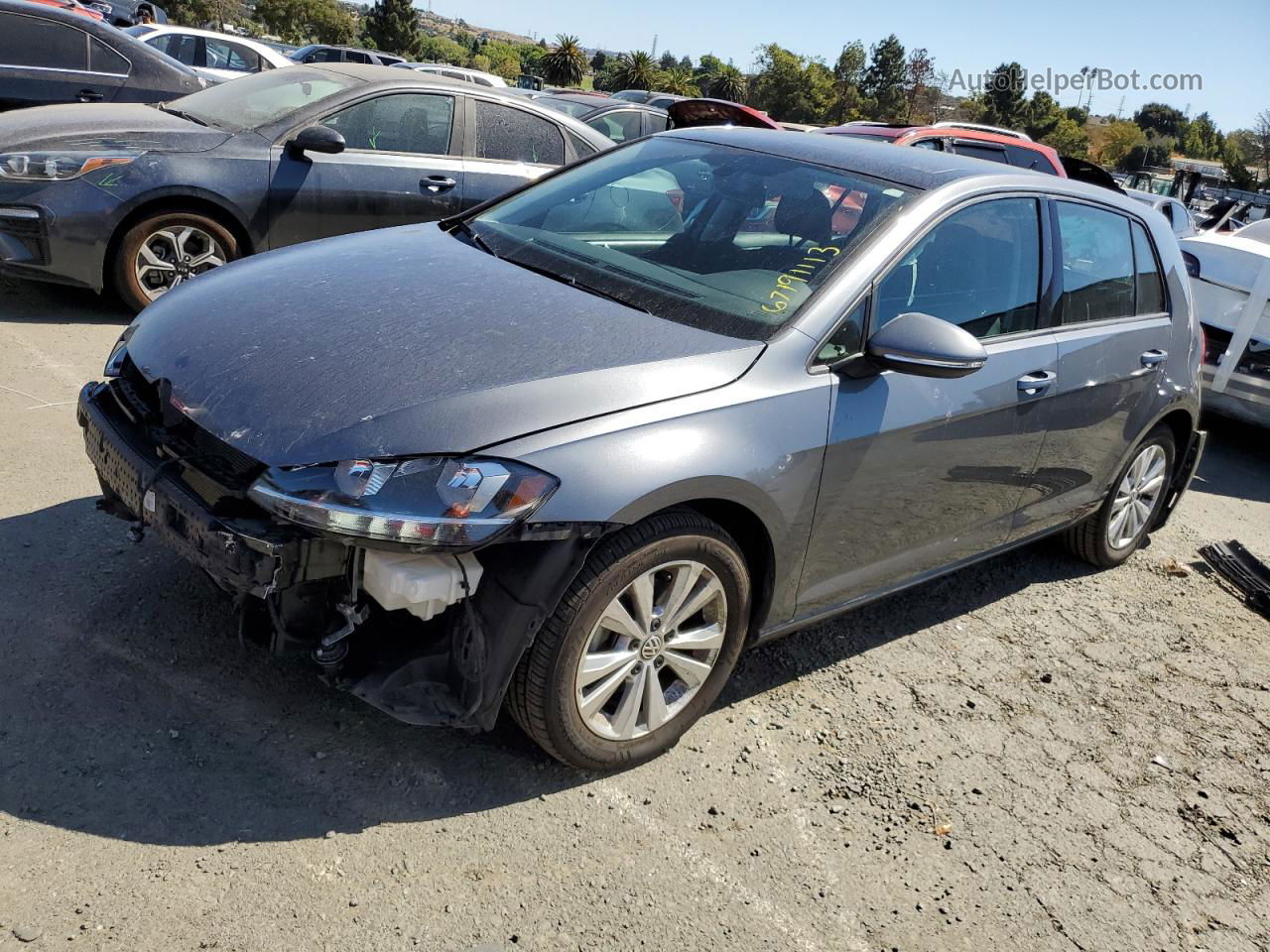 2019 Volkswagen Golf S Gray vin: 3VWG57AUXKM010882