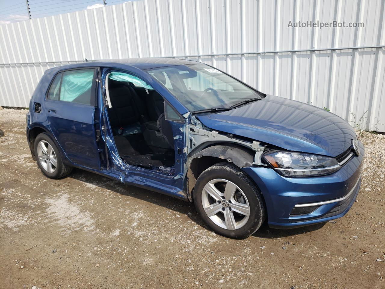 2019 Volkswagen Golf S Blue vin: 3VWG57AUXKM035202