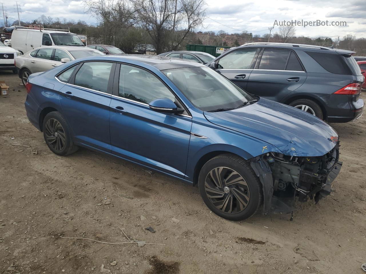 2019 Volkswagen Jetta Sel Premium Blue vin: 3VWG57BU3KM184811