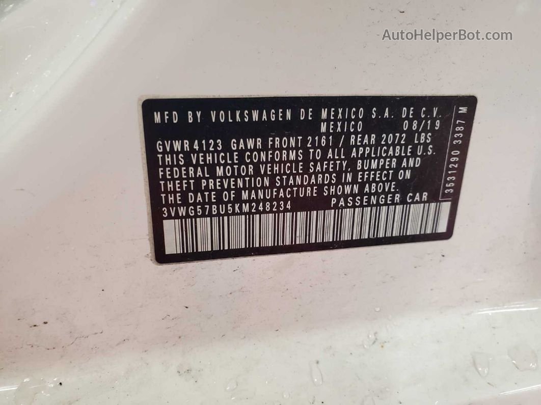 2019 Volkswagen Jetta Sel Premium vin: 3VWG57BU5KM248234
