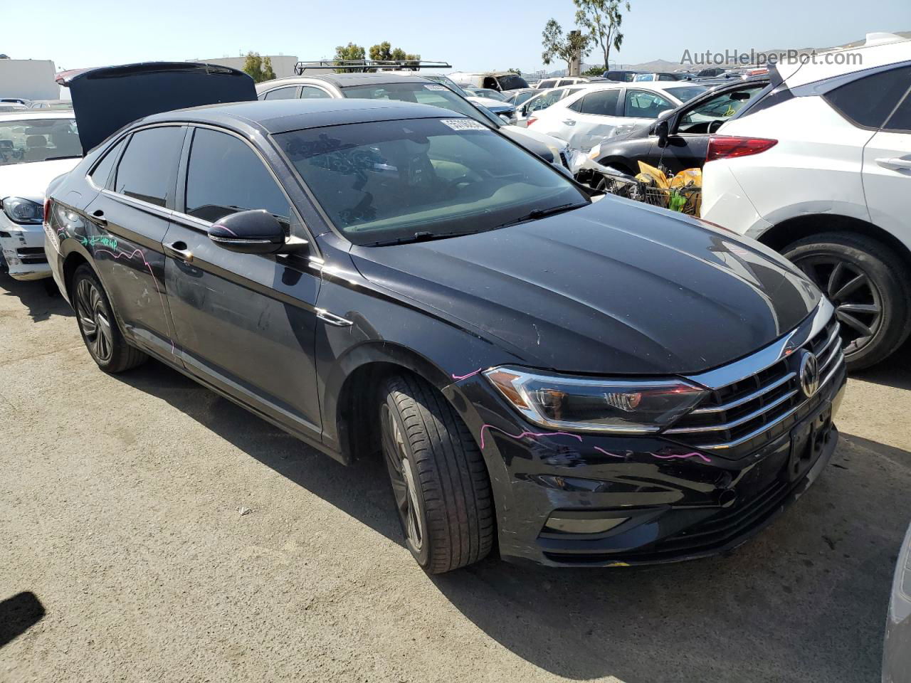 2019 Volkswagen Jetta Sel Premium Black vin: 3VWG57BU7KM231676