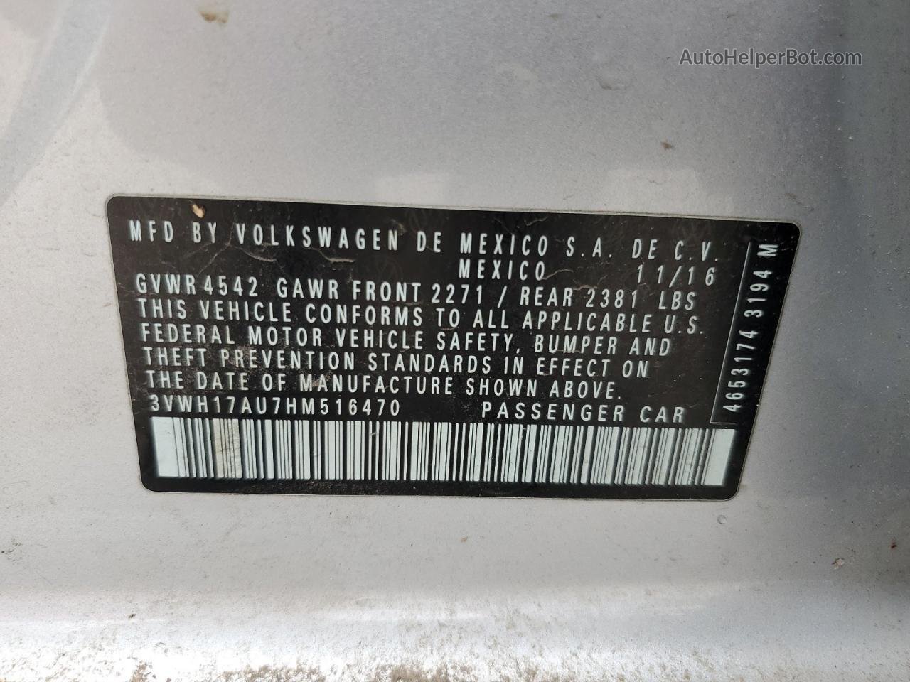 2017 Volkswagen Golf Alltrack S Silver vin: 3VWH17AU7HM516470
