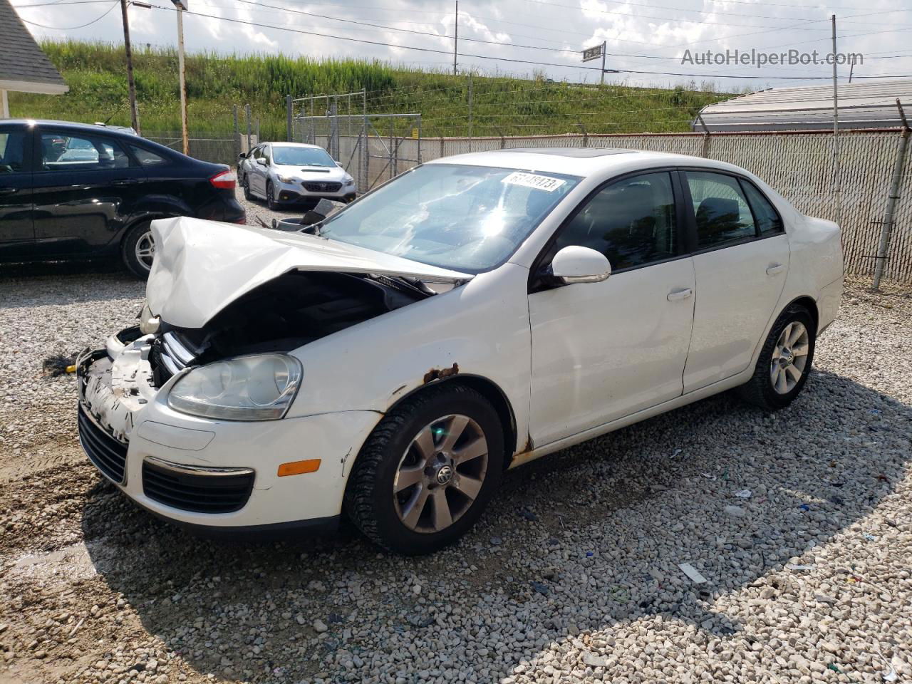 2009 Volkswagen Jetta S White vin: 3VWHM71K29M123001