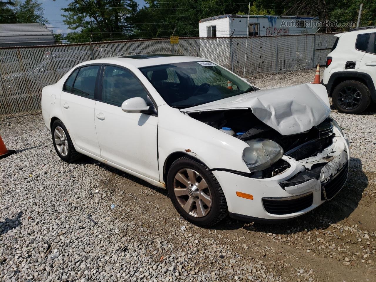 2009 Volkswagen Jetta S White vin: 3VWHM71K29M123001