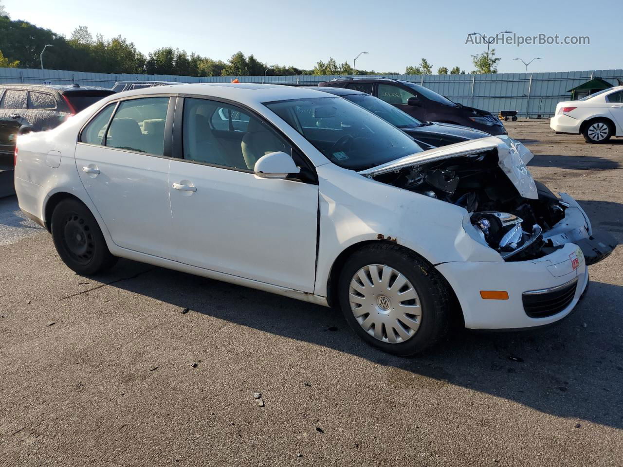 2009 Volkswagen Jetta S White vin: 3VWHZ71K59M123835