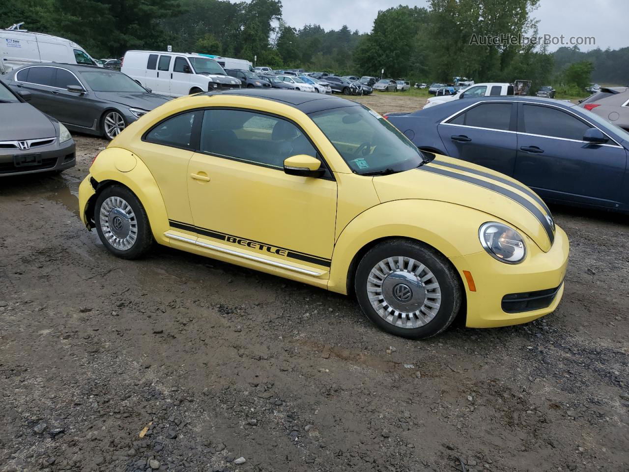 2014 Volkswagen Beetle  Желтый vin: 3VWJ07AT4EM662123