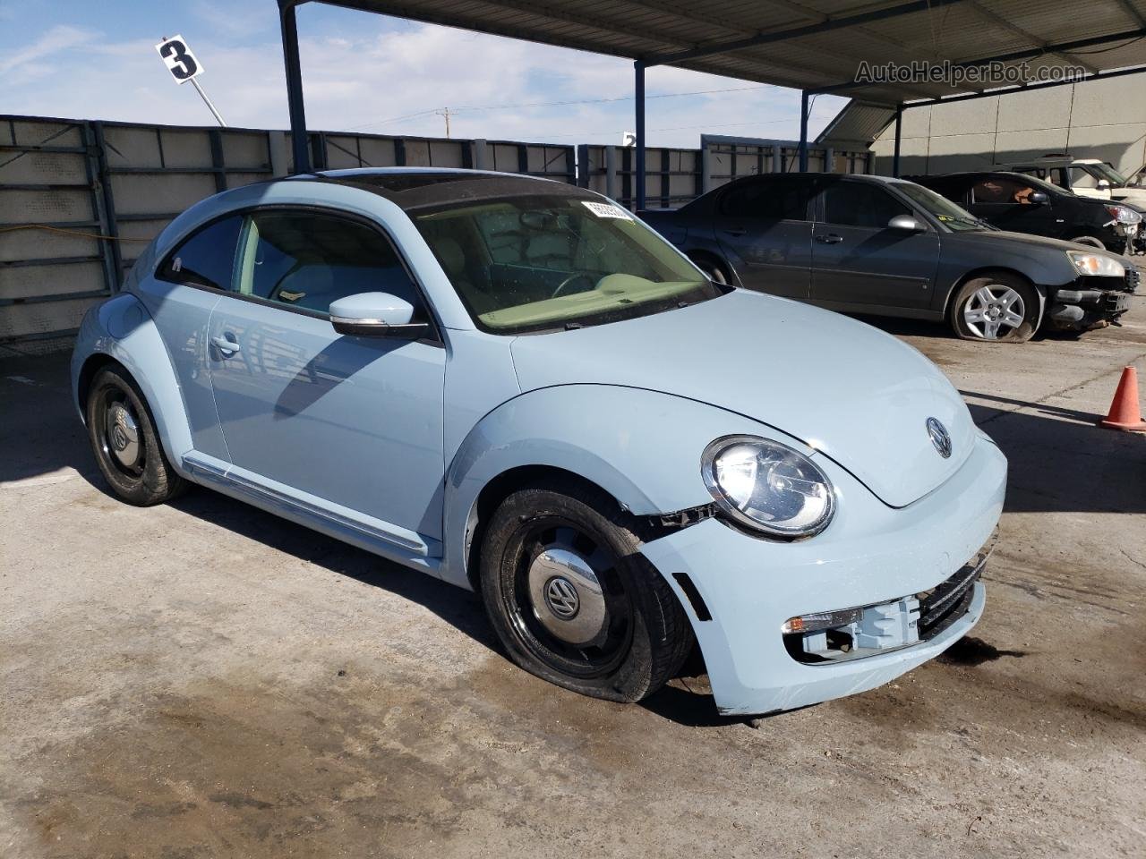 2014 Volkswagen Beetle  Синий vin: 3VWJ17ATXEM663919