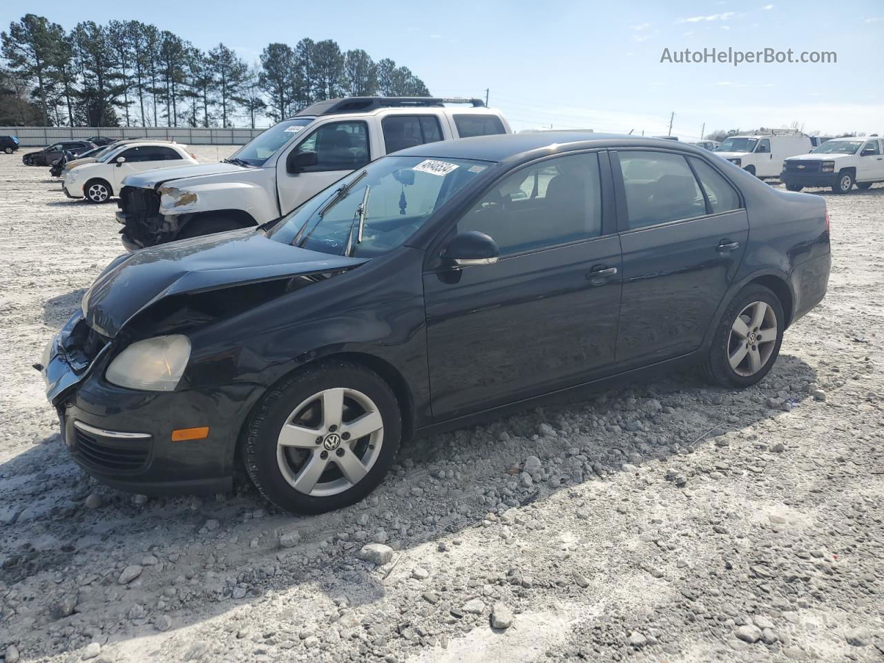 2009 Volkswagen Jetta S Black vin: 3VWJM71K29M097193