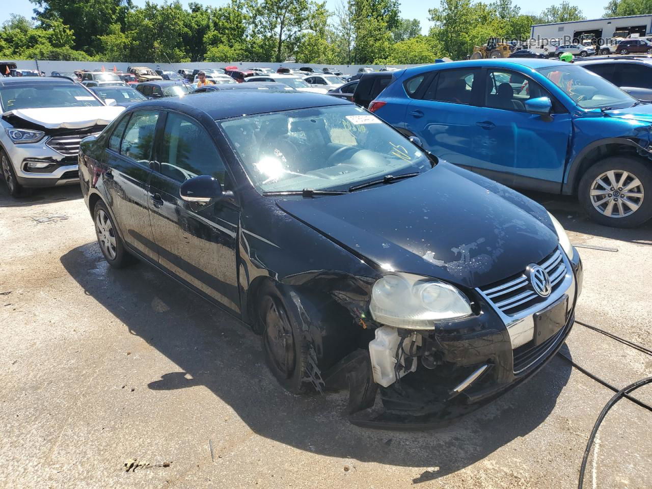 2009 Volkswagen Jetta S Black vin: 3VWJM71KX9M013833