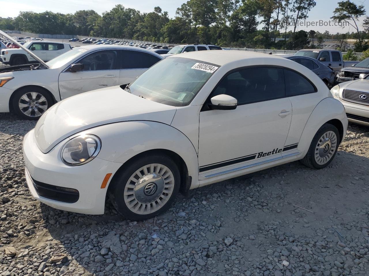 2014 Volkswagen Beetle  White vin: 3VWJP7AT8EM608237