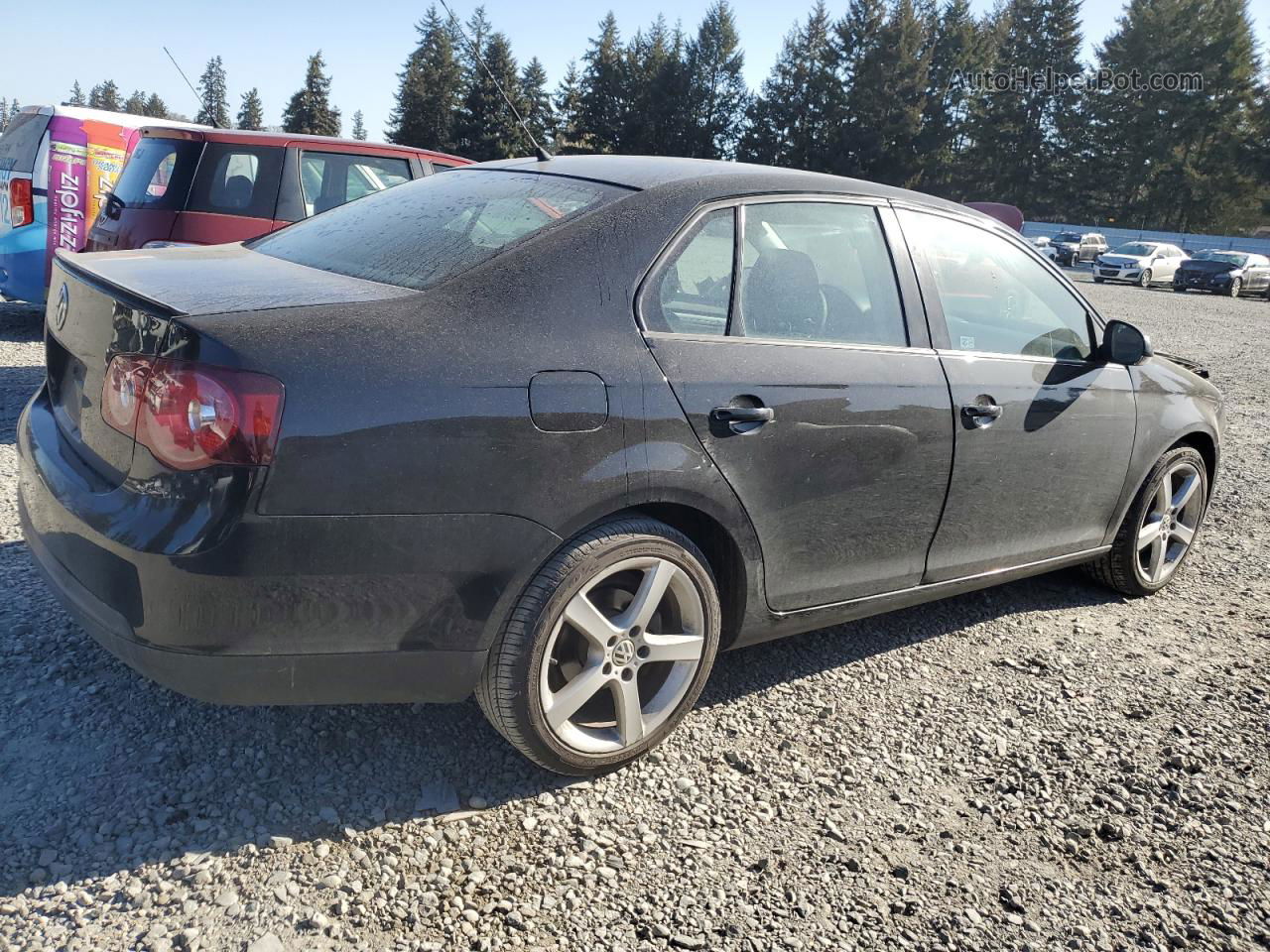 2009 Volkswagen Jetta S Black vin: 3VWJZ71K89M154207