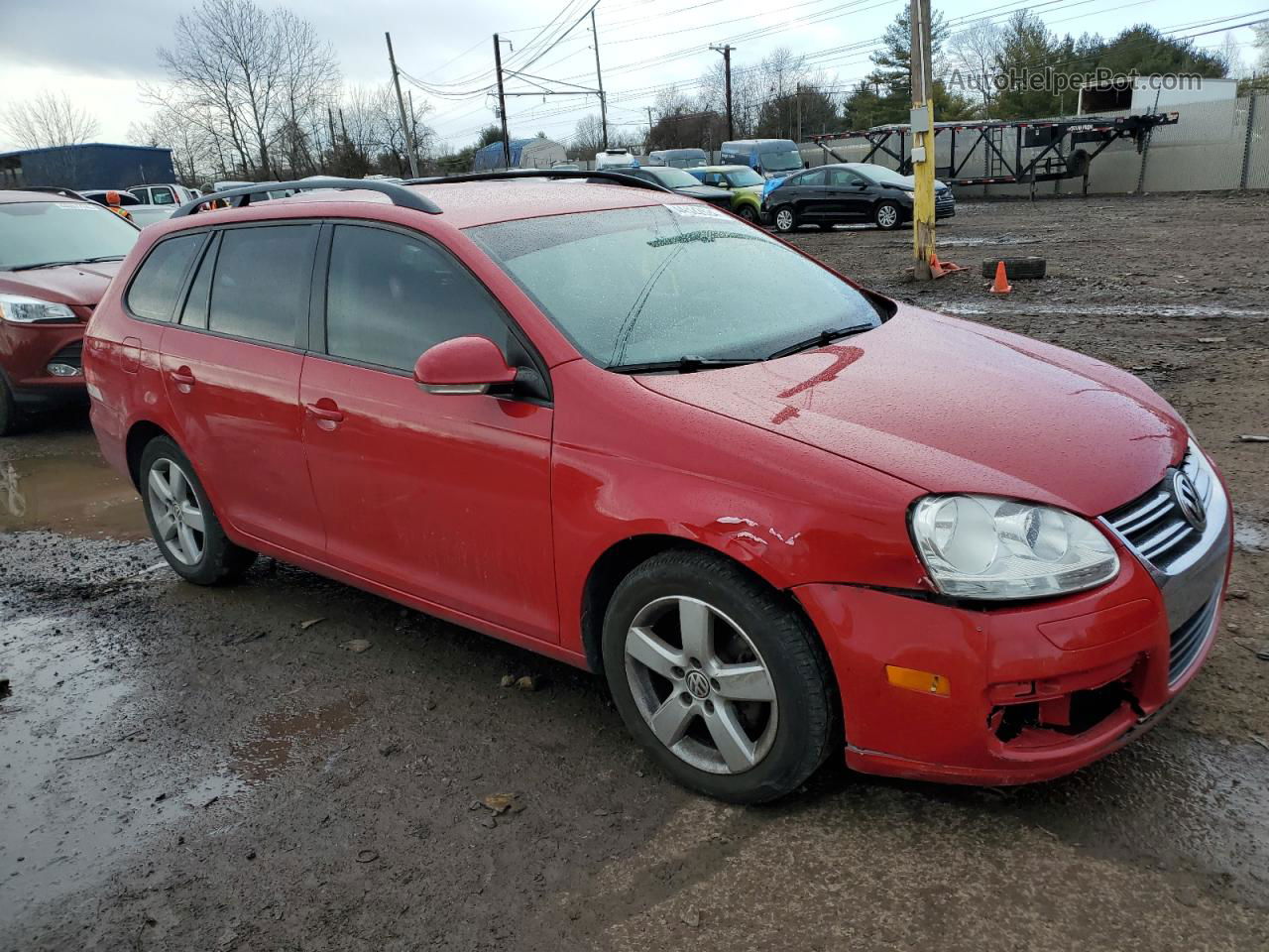 2009 Volkswagen Jetta S Red vin: 3VWKZ71K69M282496