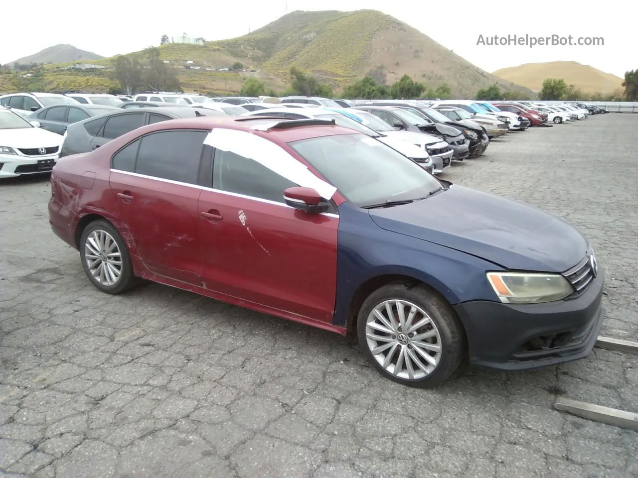 2016 Volkswagen Jetta Sel Темно-бордовый vin: 3VWL07AJ0GM238111