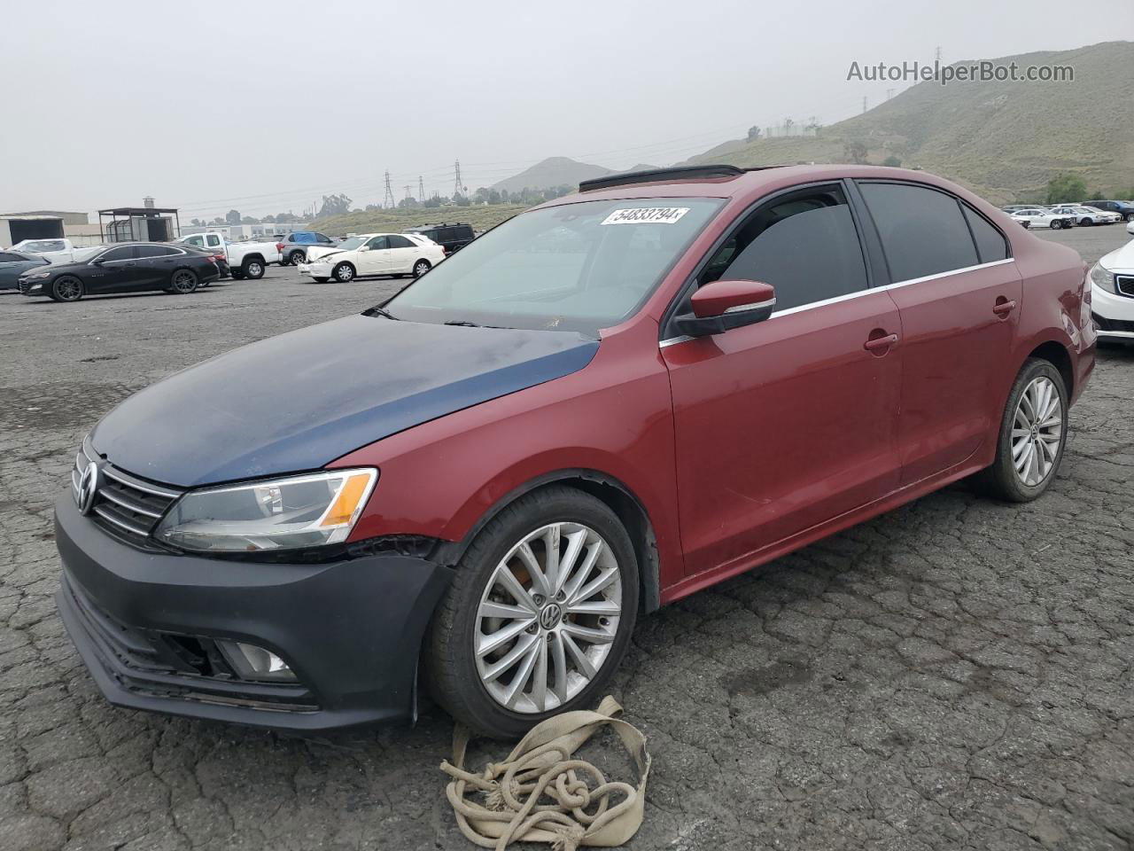 2016 Volkswagen Jetta Sel Темно-бордовый vin: 3VWL07AJ0GM238111