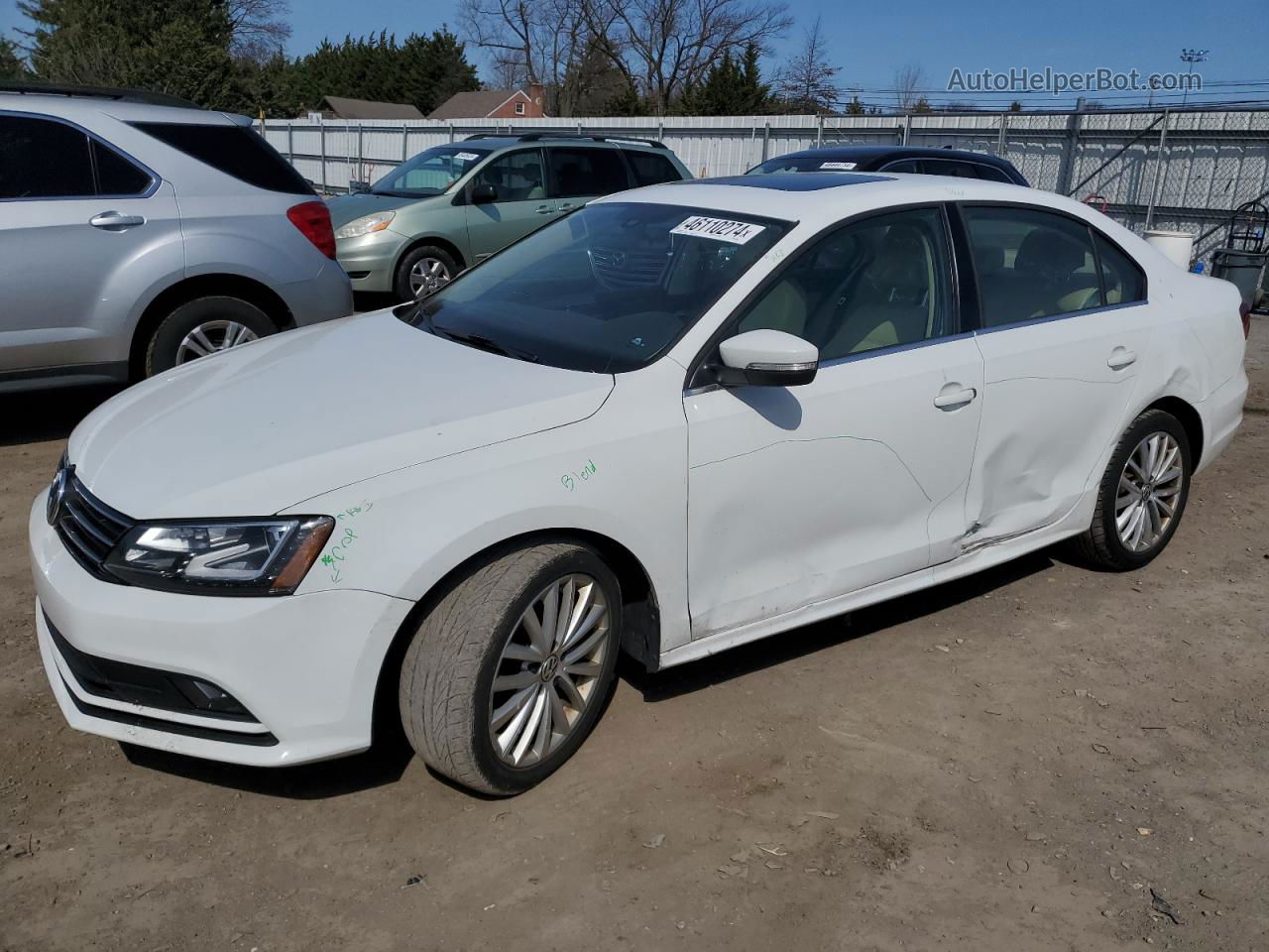 2016 Volkswagen Jetta Sel Белый vin: 3VWL07AJ1GM388907