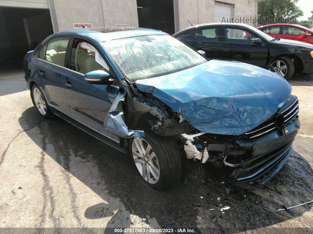 2017 Volkswagen Jetta 1.8t Sel Blue vin: 3VWL17AJ1HM329791