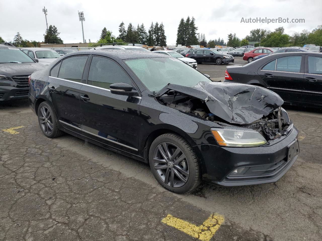 2018 Volkswagen Jetta Sel Черный vin: 3VWL17AJ3JM222666