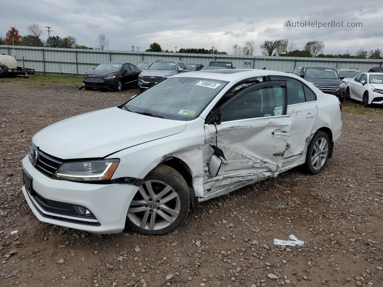 2017 Volkswagen Jetta Sel White vin: 3VWL17AJ4HM235193