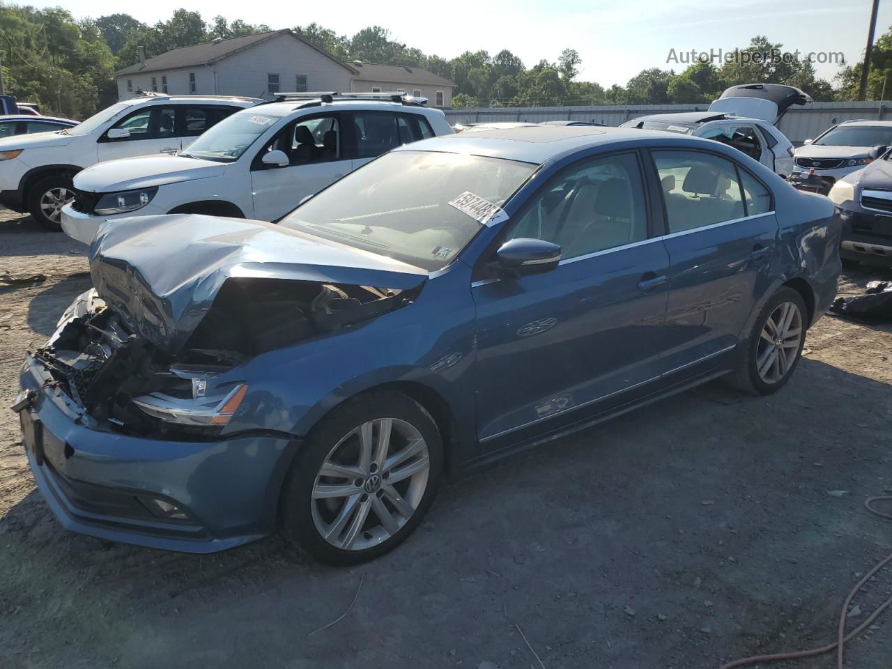 2017 Volkswagen Jetta Sel Blue vin: 3VWL17AJ6HM383670