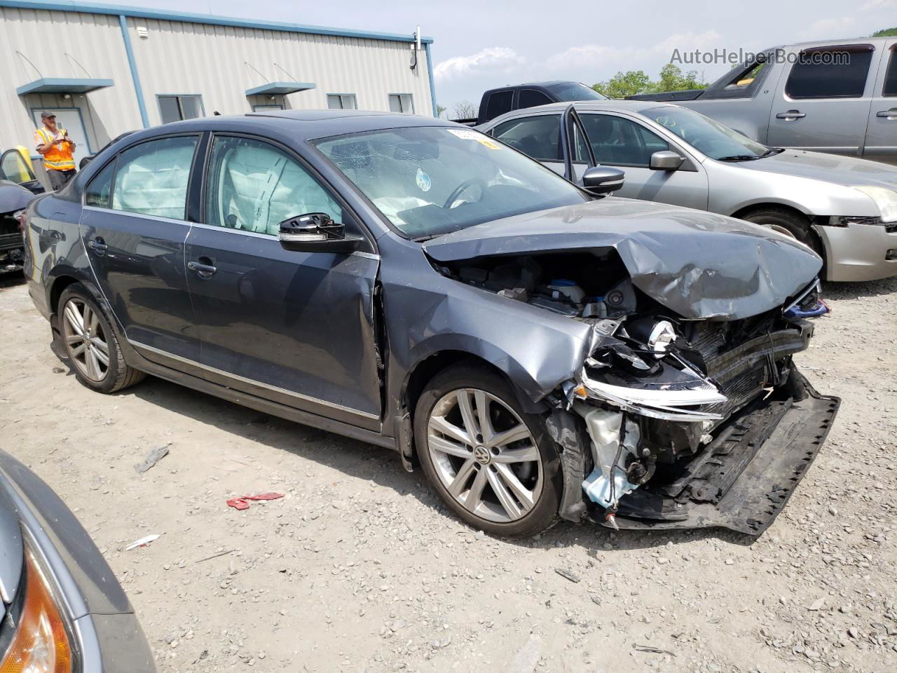 2017 Volkswagen Jetta Sel Gray vin: 3VWL17AJ7HM289636