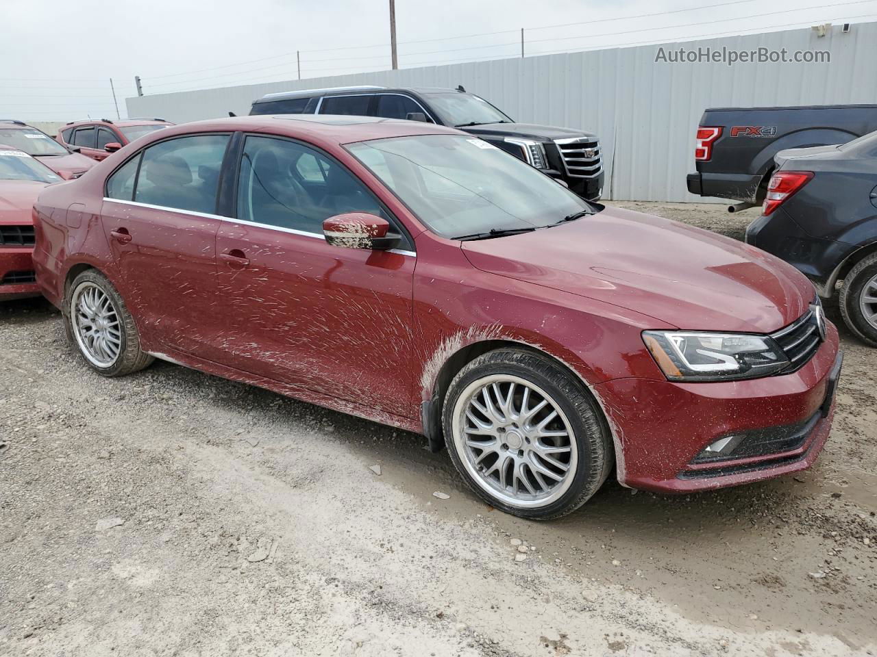 2016 Volkswagen Jetta Sel Maroon vin: 3VWL17AJ8GM363886