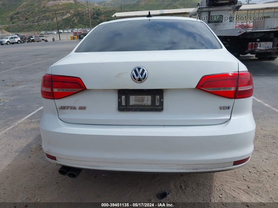 2015 Volkswagen Jetta 2.0l Tdi Se White vin: 3VWLA7AJ1FM219174