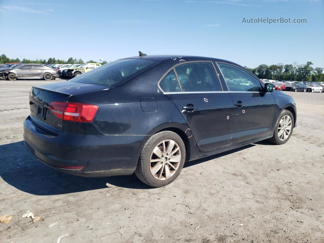 2015 Volkswagen Jetta Tdi Black vin: 3VWLA7AJ1FM291444