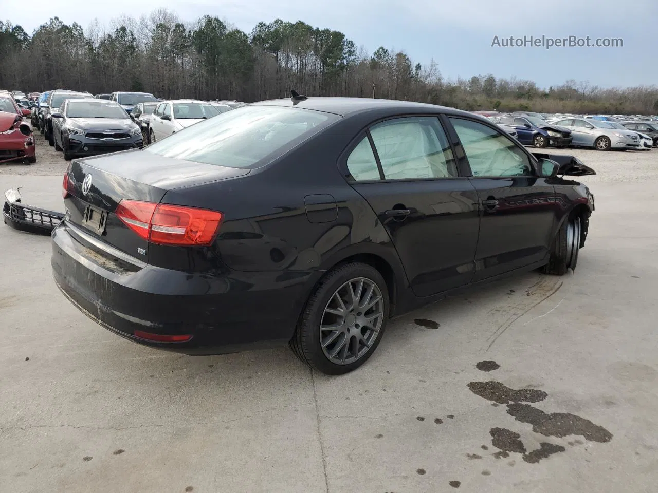 2015 Volkswagen Jetta Tdi Black vin: 3VWLA7AJ4FM273892