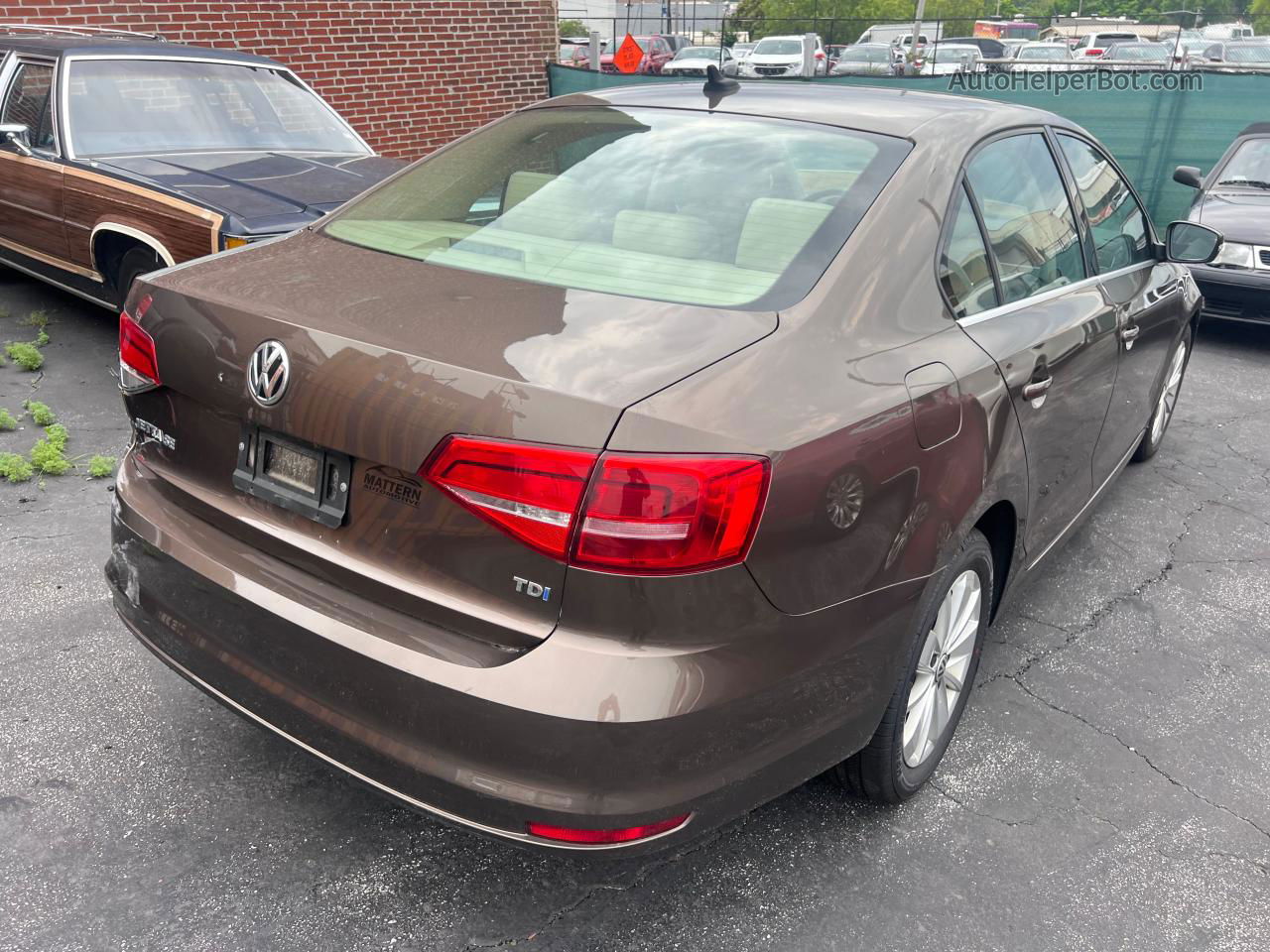 2015 Volkswagen Jetta Tdi Brown vin: 3VWLA7AJ5FM328429