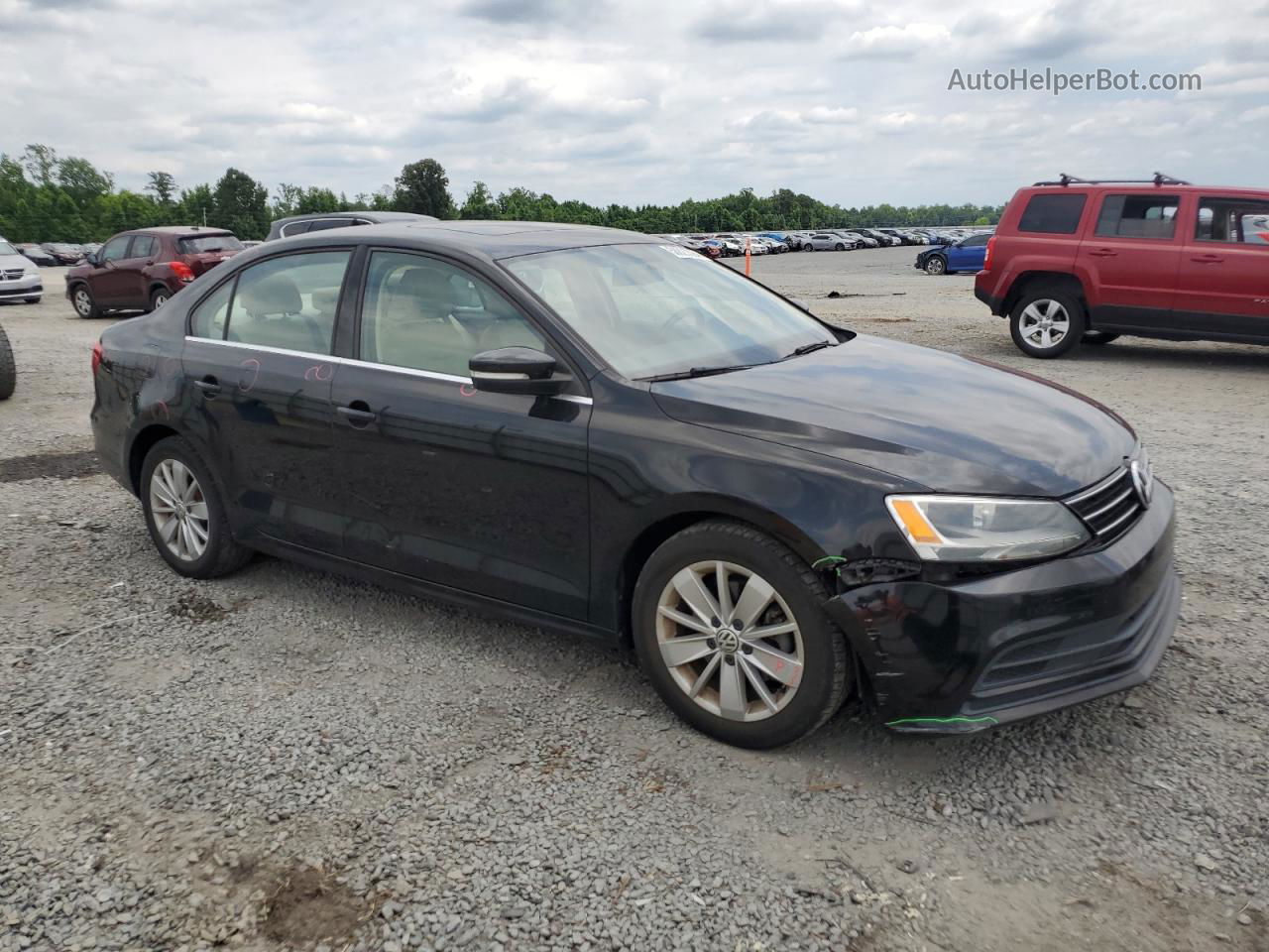 2015 Volkswagen Jetta Tdi Black vin: 3VWLA7AJXFM325798