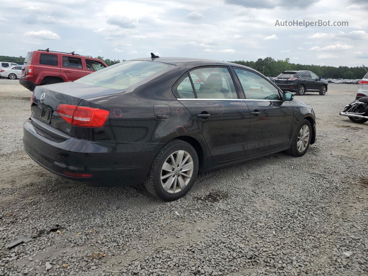 2015 Volkswagen Jetta Tdi Black vin: 3VWLA7AJXFM325798