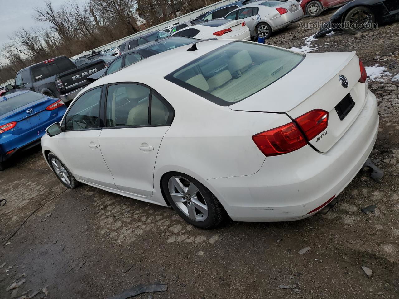 2012 Volkswagen Jetta Tdi White vin: 3VWLL7AJ0CM375647